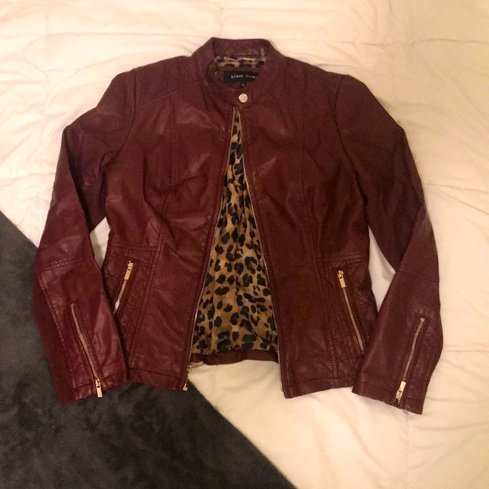 Maroon Leather Jacket